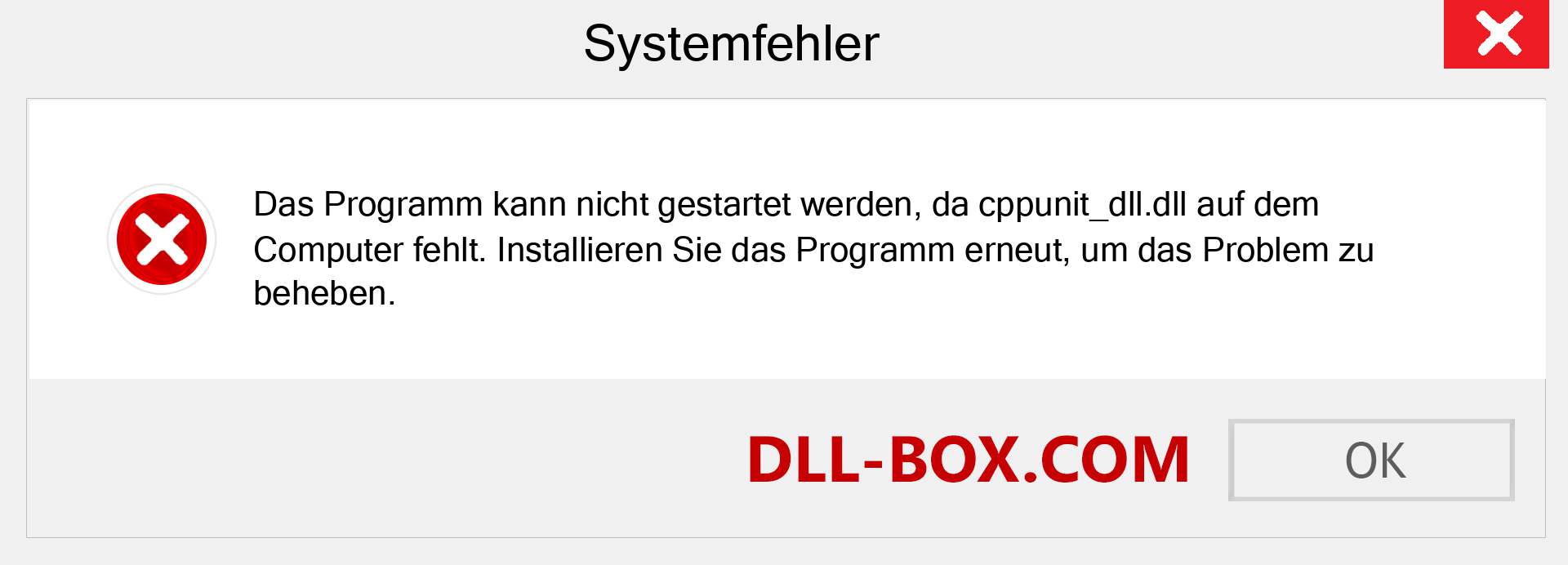 cppunit_dll.dll-Datei fehlt?. Download für Windows 7, 8, 10 - Fix cppunit_dll dll Missing Error unter Windows, Fotos, Bildern